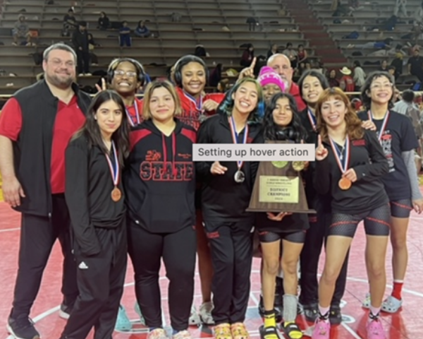 E-TECH student, Liliana Saldana, helped Hillcrest's wrestling team place 1st in our UIL district!